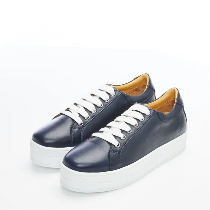 Chunky Trainers Women Moda In Pelle Bsoleful BKendall Navy Leather