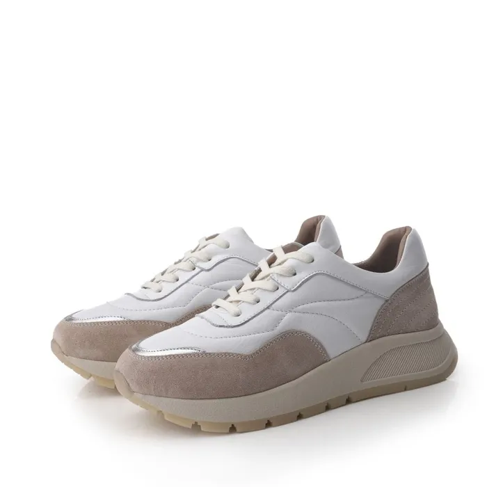 Chunky Trainers Women Moda In Pelle Shoon Sh Adaggio White Leather