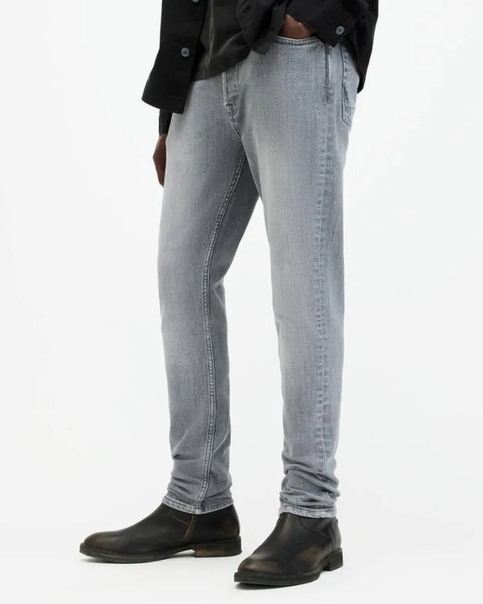 Cigarette Skinny Fit Denim Jeans Grey Men AllSaints Jeans