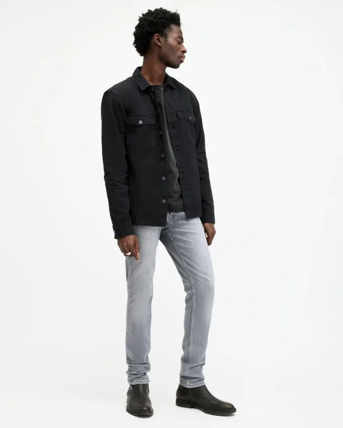 Cigarette Skinny Fit Denim Jeans Grey Men AllSaints Jeans