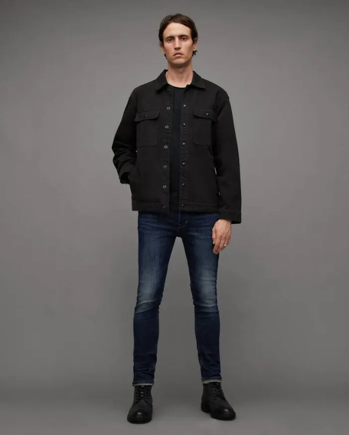 Cigarette Skinny Fit Stretch Denim Jeans Indigo Men AllSaints Pants