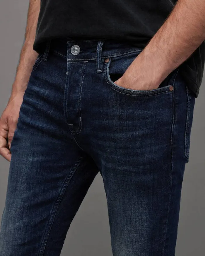 Cigarette Skinny Fit Stretch Denim Jeans Indigo Men AllSaints Pants