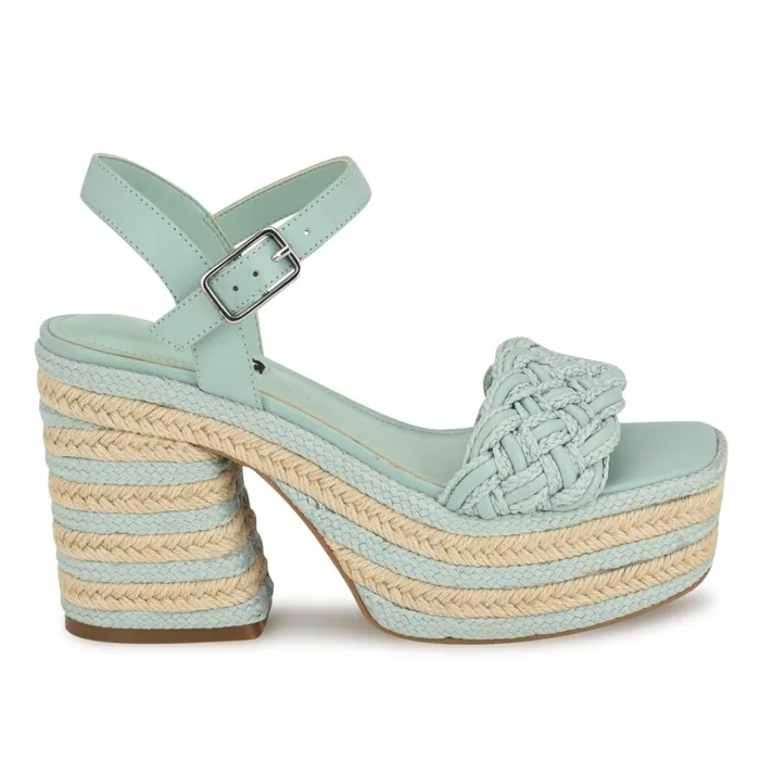 Cinka Woven Platform Sandals Mint Green Women Nine West Wedges