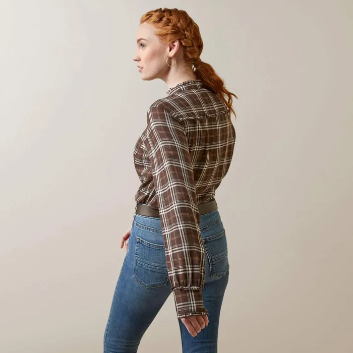 Clarion Blouse Mole Plaid Women Ariat TShirts and Tops
