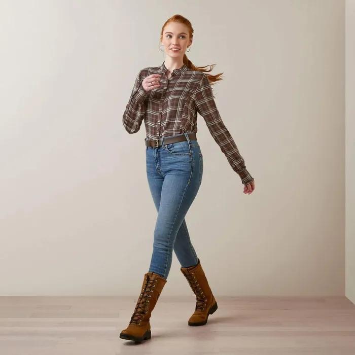 Clarion Blouse Mole Plaid Women Ariat TShirts and Tops