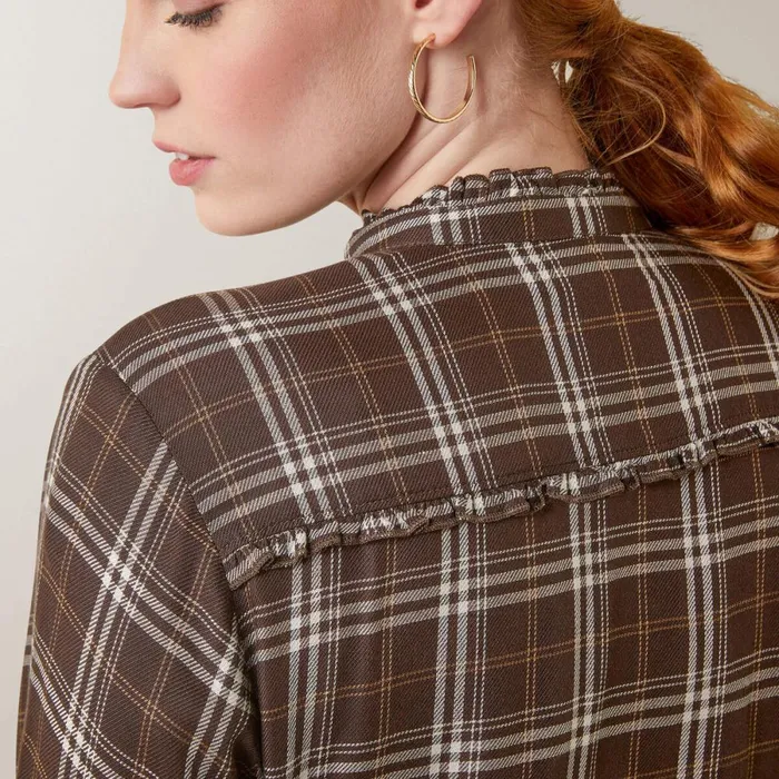 Clarion Blouse Mole Plaid Women Ariat TShirts and Tops