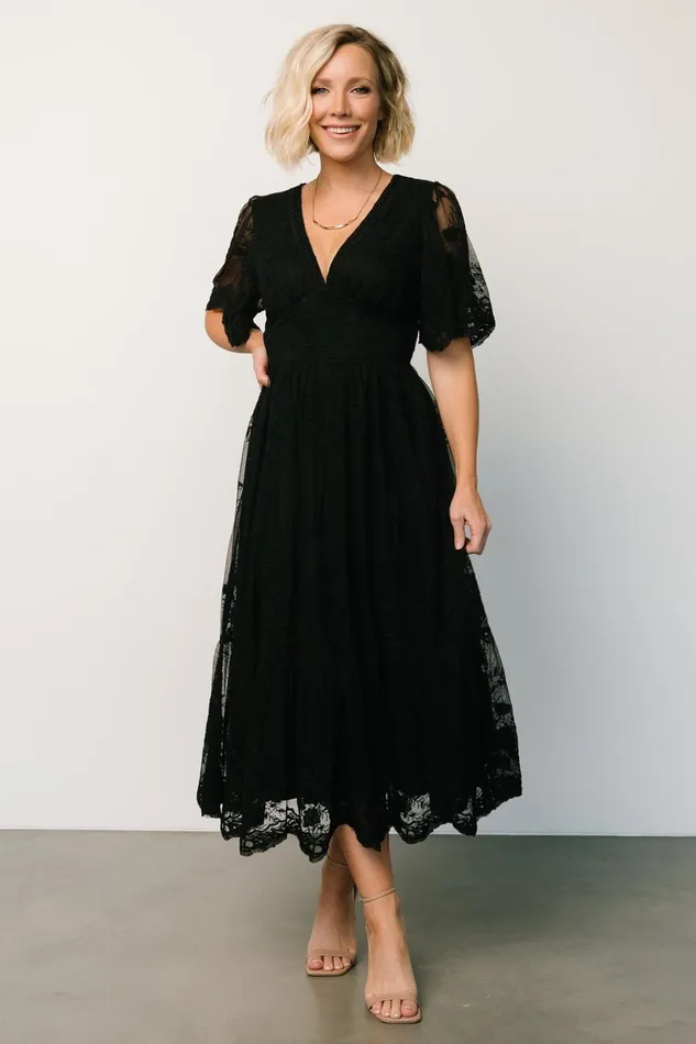Clarisa Lace Midi Dress Black Women Baltic Born Mother Of The Bride