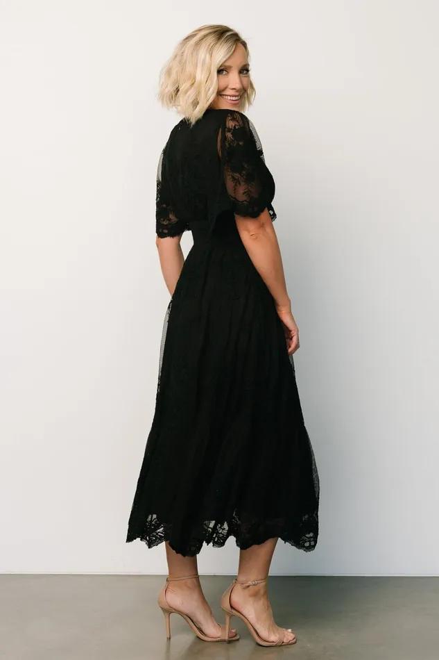 Clarisa Lace Midi Dress Black Women Baltic Born Mother Of The Bride