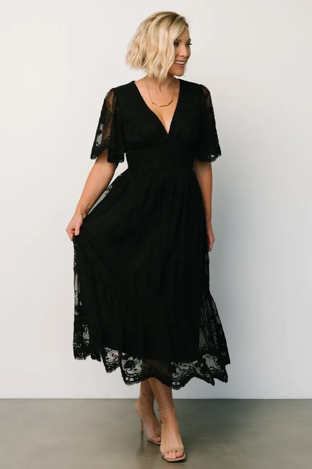 Clarisa Lace Midi Dress Black Women Baltic Born Mother Of The Bride