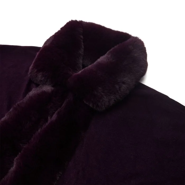 Clothing Women Moda In Pelle Frayaponcho Purple Faux Fur Clothing Women Moda In Pelle Frayaponcho Purple Faux Fur