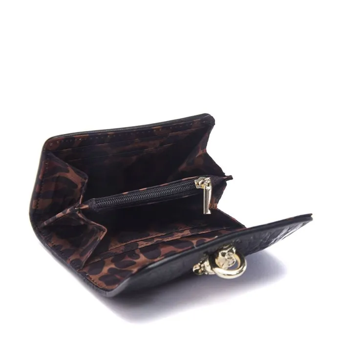 Clutch Bags Women Moda In Pelle Layla Purse Black Croc Print Porvair