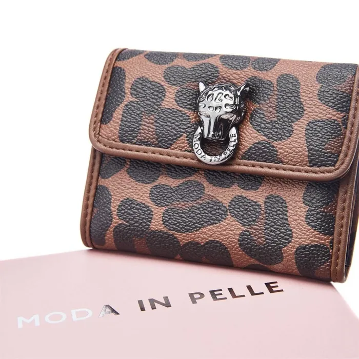Clutch Bags Women Moda In Pelle Layla Purse Dark Leopard Porvair