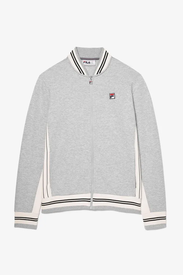 Coats and Jackets Men Fila Settanta Jacket 061 Grey Heather Gardenia Black