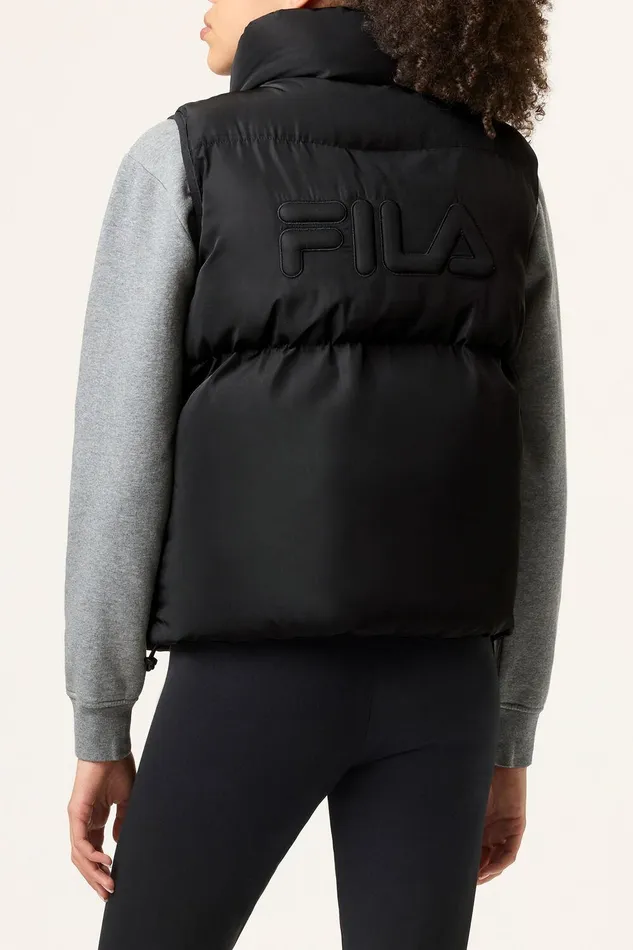 Coats and Jackets Women Fila Ski Vacation Puffer Vest 001 Black