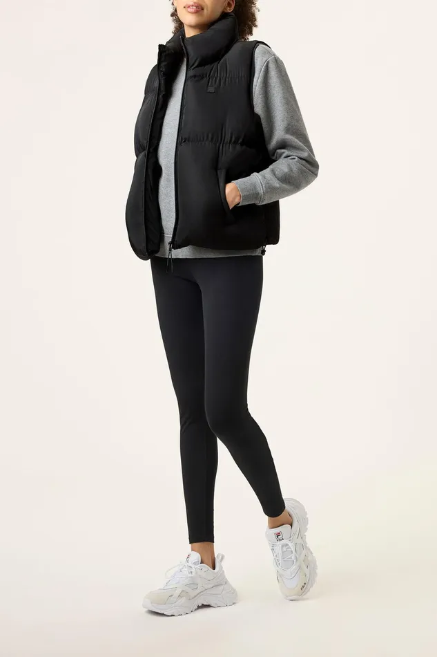 Coats and Jackets Women Fila Ski Vacation Puffer Vest 001 Black
