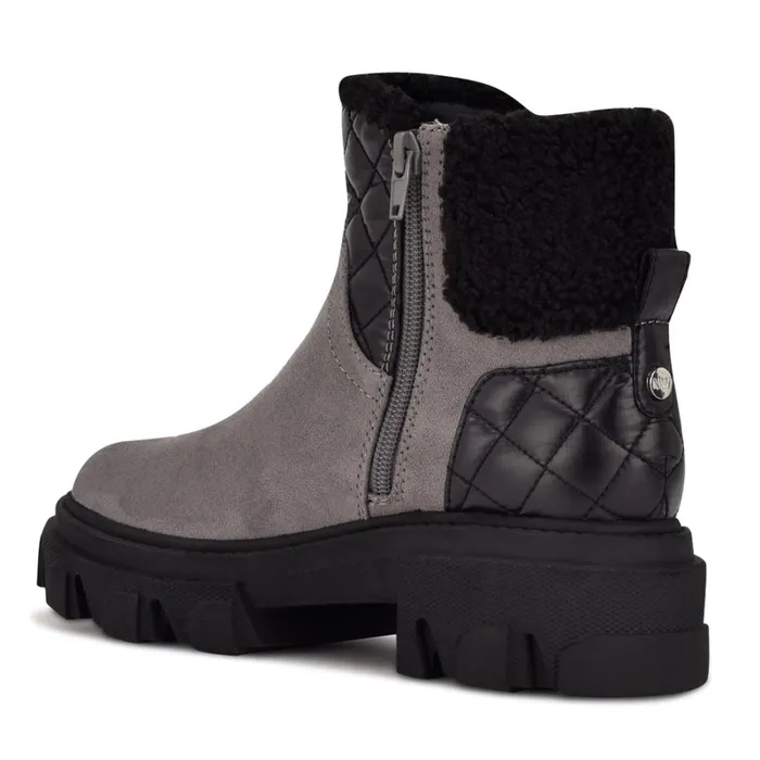 Colbee Lug Sole Booties Grey Women Nine West Boots and Booties Colbee Lug Sole Booties Grey Women Nine West Boots and Booties