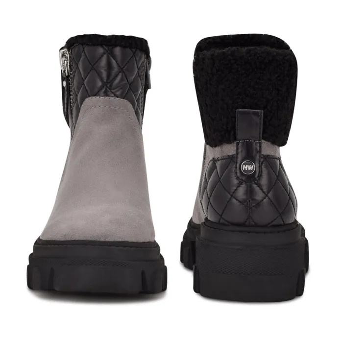 Colbee Lug Sole Booties Grey Women Nine West Boots and Booties Colbee Lug Sole Booties Grey Women Nine West Boots and Booties