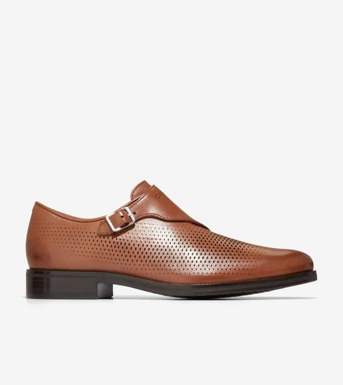 Cole Haan Loafers and Drivers Men Men039s Washington Grand Laser Monk Strap Brown