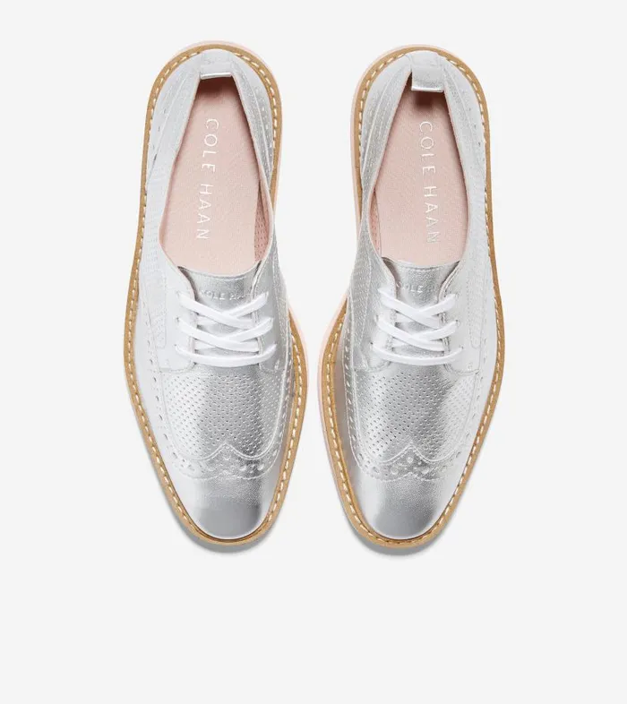Cole Haan Oxfords Women Women039s riginalGrand Platform Wingtip Oxford Silver