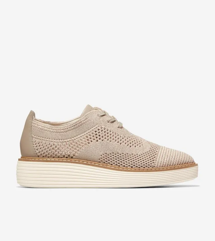 Cole Haan Oxfords Women Women039s riginalGrand Stitchlite Platform Wingtip Oxfords Beige