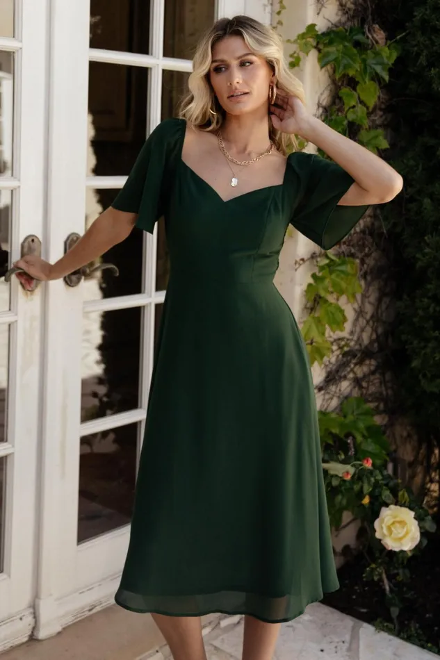 Colette Sweetheart Midi Dress Evergreen Women Baltic Born Midi Dresses Colette Sweetheart Midi Dress Evergreen Women Baltic Born Midi Dresses