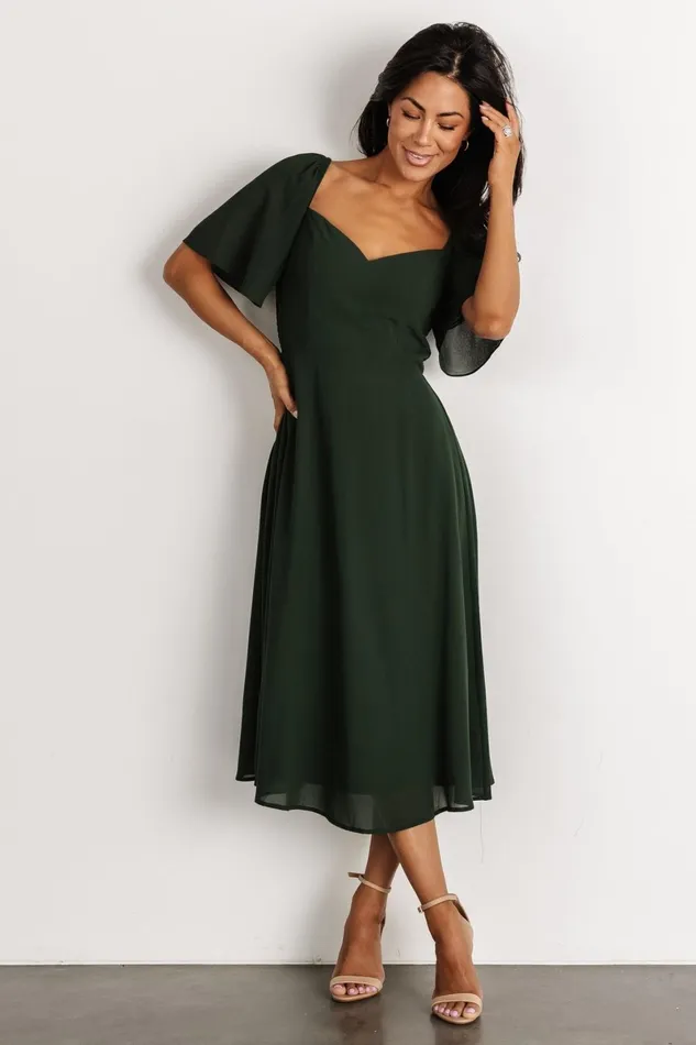 Colette Sweetheart Midi Dress Evergreen Women Baltic Born Midi Dresses Colette Sweetheart Midi Dress Evergreen Women Baltic Born Midi Dresses