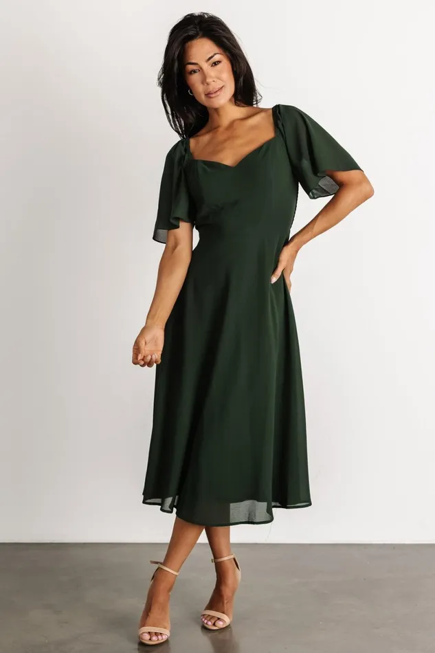 Colette Sweetheart Midi Dress Evergreen Women Baltic Born Midi Dresses Colette Sweetheart Midi Dress Evergreen Women Baltic Born Midi Dresses