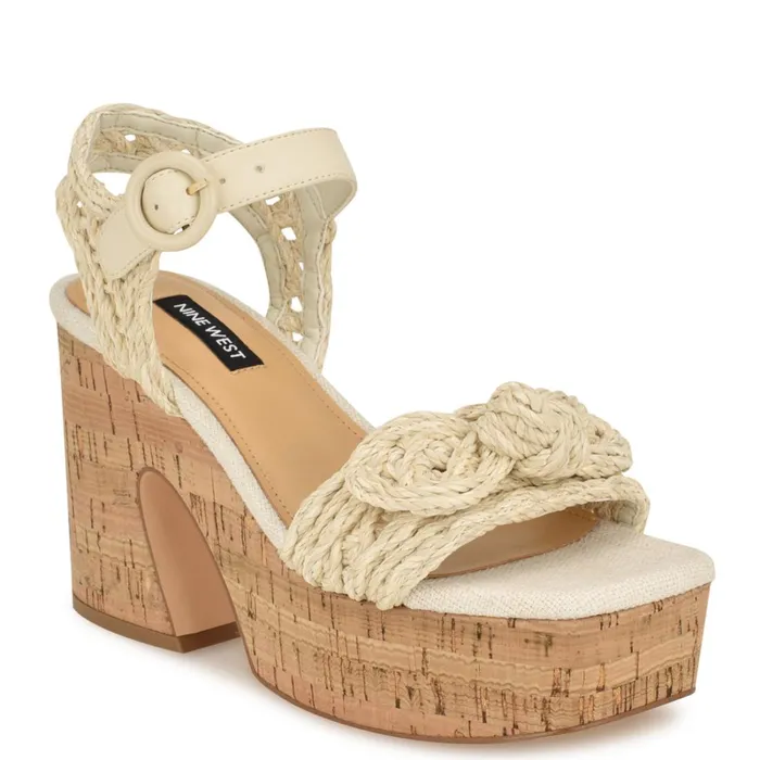 Comiele Platform Sandals Chic Cream Raffia Women Nine West Platforms Comiele Platform Sandals Chic Cream Raffia Women Nine West Platforms