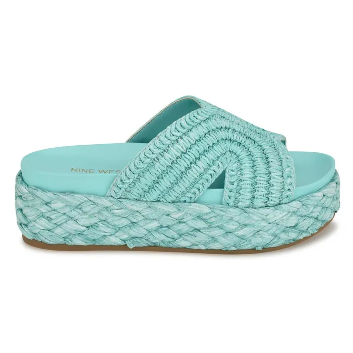 Corel Flatform Sandals Blue Women Nine West Sandals