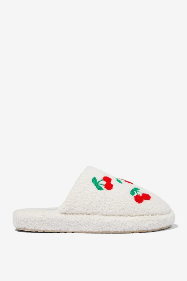 Cotton On AccessoriesandSlippers Cosy Novelty Scuff Slipper Cherries Cream 8211 Women Cotton On AccessoriesandSlippers Cosy Novelty Scuff Slipper Cherries Cream 8211 Women