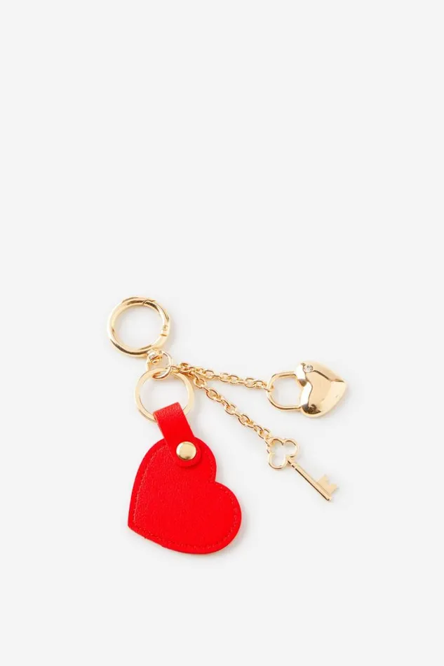 Cotton On BagsandBagCharms Bag Charm Red Heart And Locket Gold 8211 Women