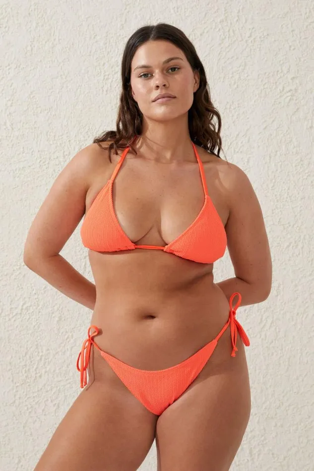 Cotton On Bikinis Fixed Tie Side Brazilian Bikini Bottom Vibrant Orange Crinkle 8211 Women Cotton On Bikinis Fixed Tie Side Brazilian Bikini Bottom Vibrant Orange Crinkle 8211 Women