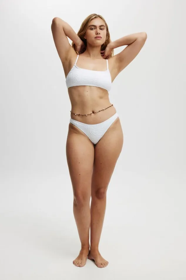 Cotton On Bikinis Full Bikini Bottom White Jacquard 8211 Women