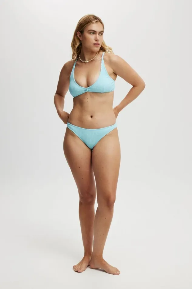Cotton On Bikinis High Apex Bikini Top Paradise Blue Crinkle 8211 Women Cotton On Bikinis High Apex Bikini Top Paradise Blue Crinkle 8211 Women