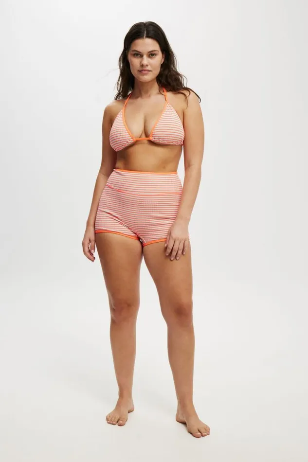 Cotton On Bikinis Slider Triangle Bikini Top Orange Stripe Rib 8211 Women Cotton On Bikinis Slider Triangle Bikini Top Orange Stripe Rib 8211 Women