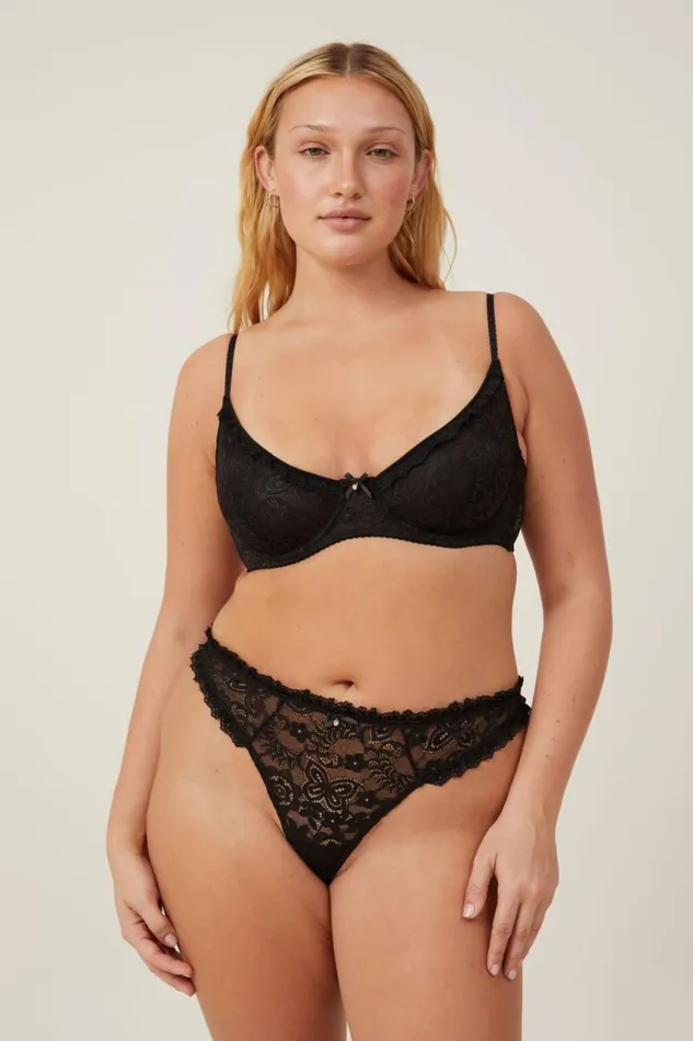 Cotton On Bras Butterfly Lace Underwire Bra Black 8211 Women