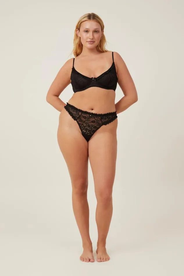 Cotton On Bras Butterfly Lace Underwire Bra Black 8211 Women