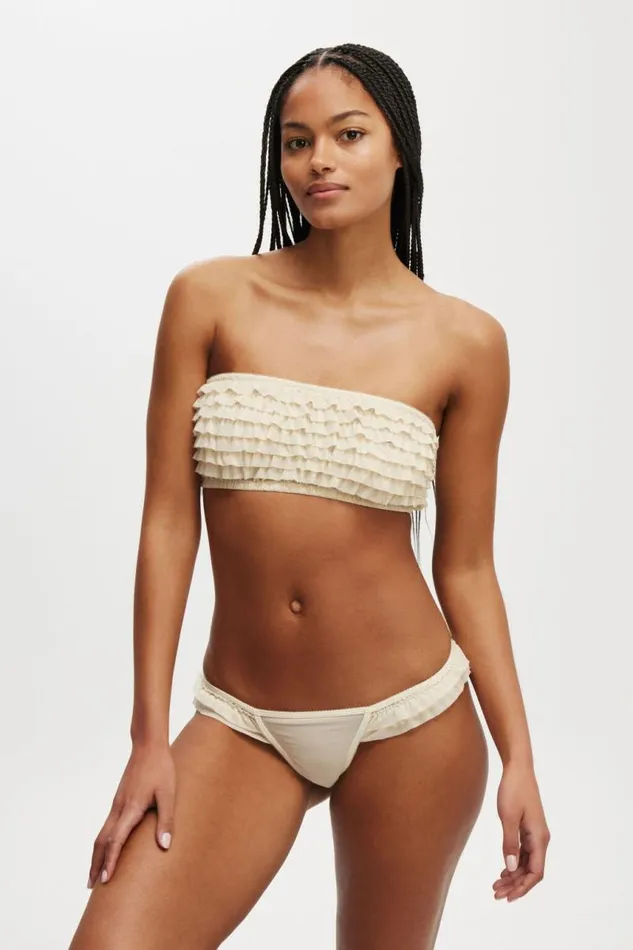 Cotton On Bras Rara Ruffle Bandeau Pale Gold 8211 Women