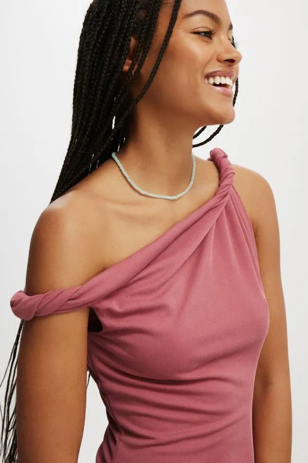 Cotton On Dresses Phoebe Twist Shoulder Mini Dress Sugar Plum 8211 Women