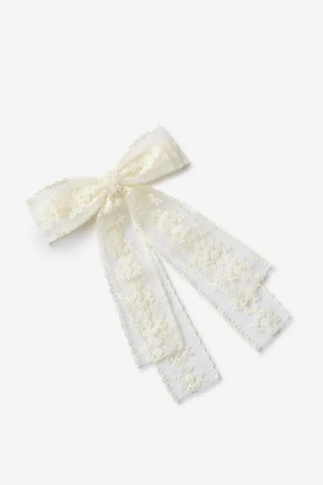 Cotton On HairAccessories Tilly Hair Bow Ecru Lace 8211 Women