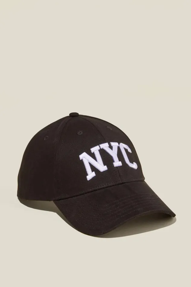 Cotton On Hats and Beanies 6 Panel Baseball Cap Blacknyc 8211 Men