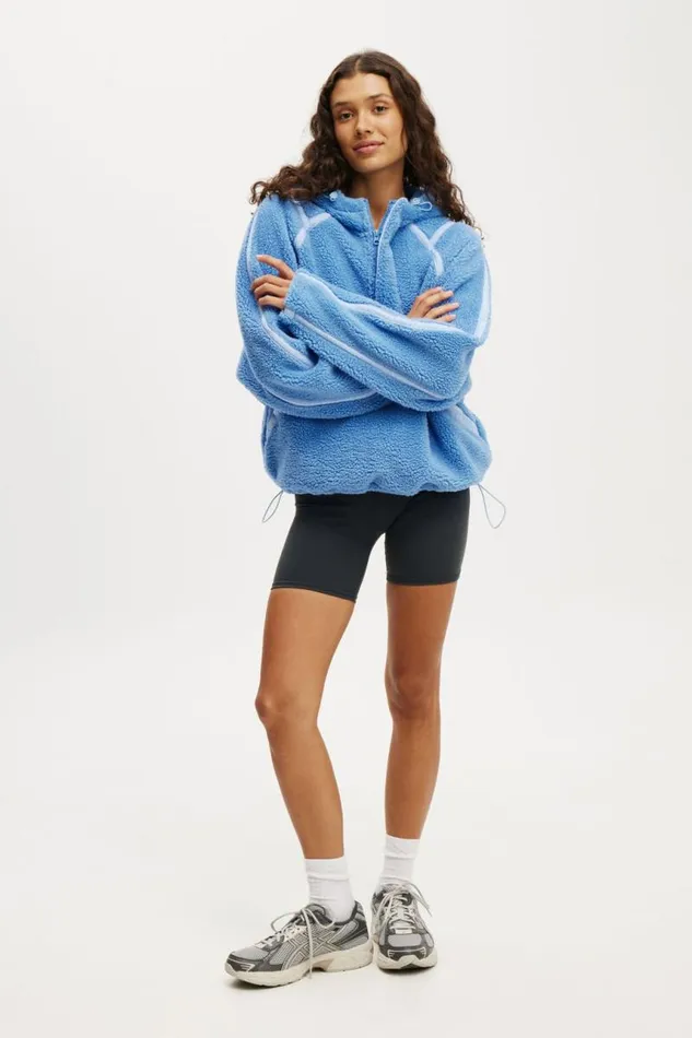 Cotton On Jackets Active Sherpa Hoodie Adrift Bluewindsurfer 8211 Women