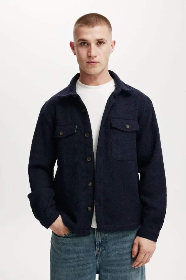 Cotton On Jackets Beckley Overshirt Navy 8211 Men