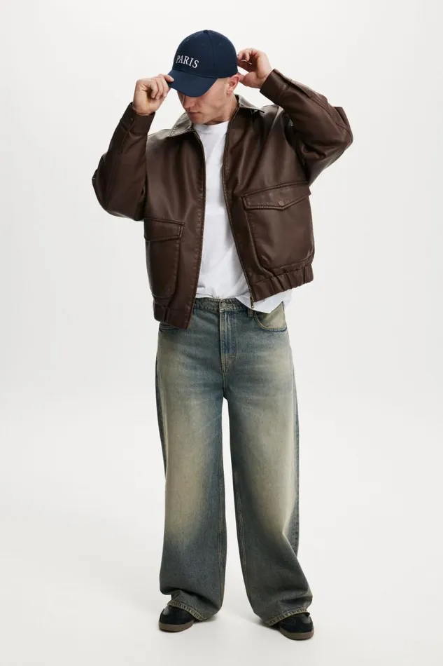 Cotton On Jackets Faux Leather Bomber Old Couch Brown 8211 Men Cotton On Jackets Faux Leather Bomber Old Couch Brown 8211 Men