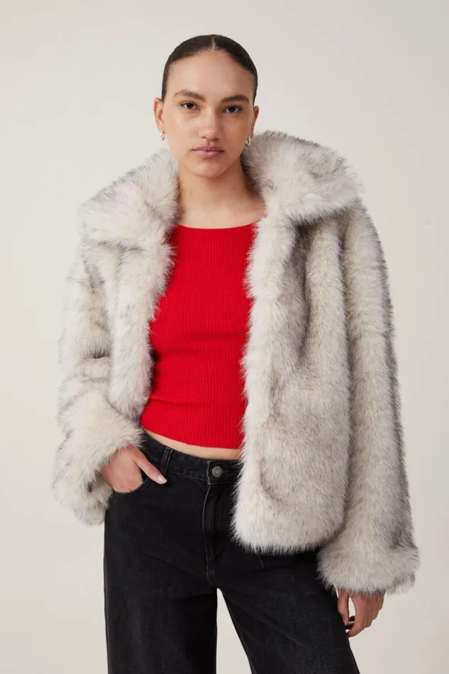 Cotton On Jackets Mimi Faux Fur Jacket Tipped Cream 8211 Women
