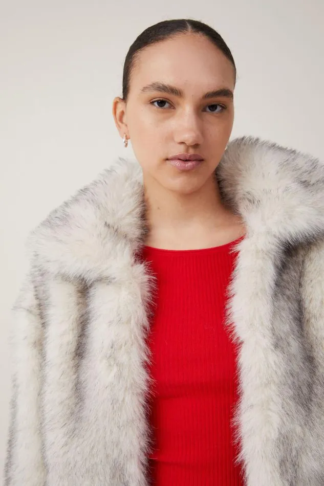 Cotton On Jackets Mimi Faux Fur Jacket Tipped Cream 8211 Women