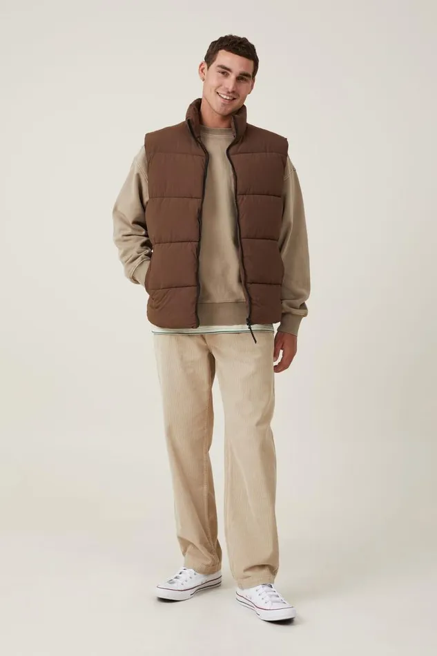 Cotton On Jackets Recycled Puffer Vest Chocolate 8211 Men