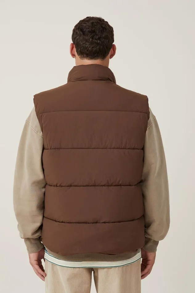 Cotton On Jackets Recycled Puffer Vest Chocolate 8211 Men Cotton On Jackets Recycled Puffer Vest Chocolate 8211 Men