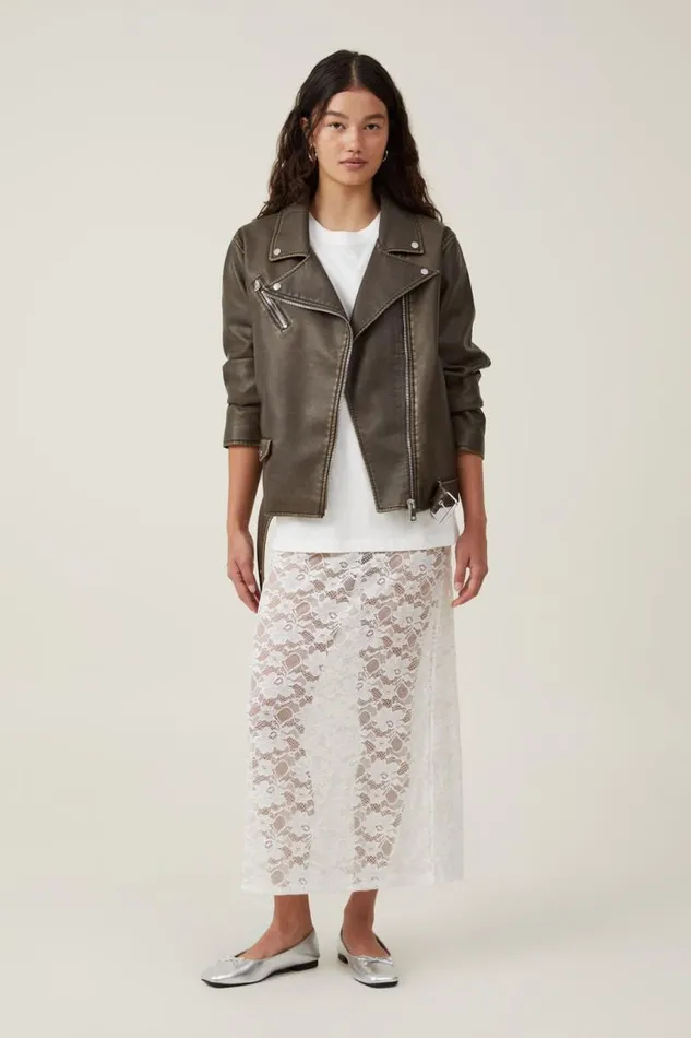 Cotton On Jackets Roman Faux Leather Biker Jacket Washed Brown 8211 Women Cotton On Jackets Roman Faux Leather Biker Jacket Washed Brown 8211 Women