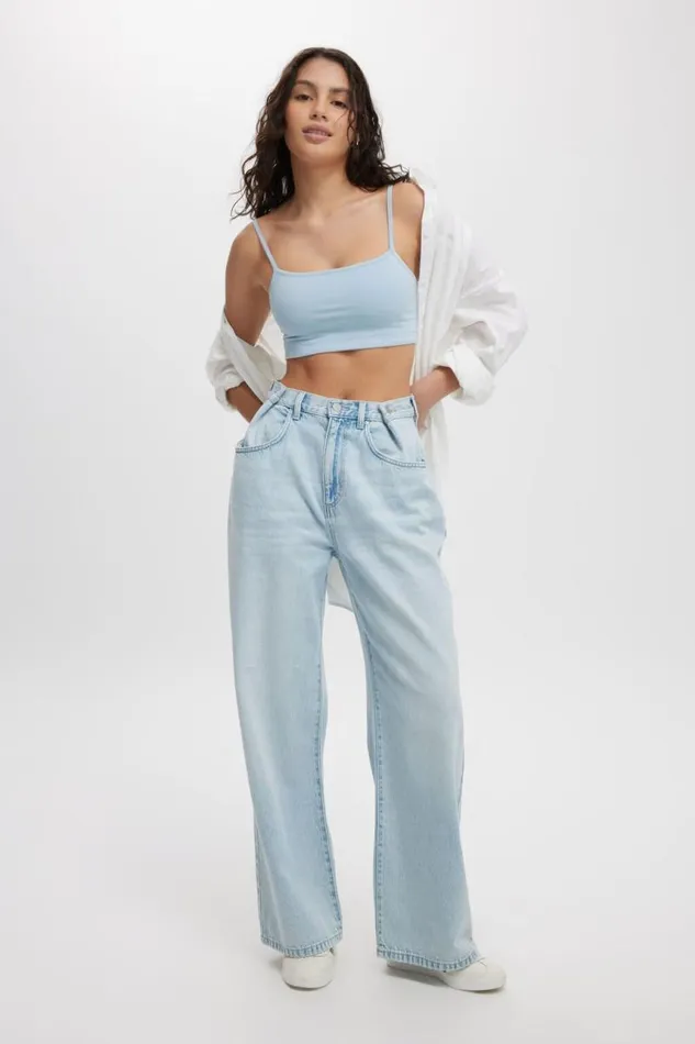 Cotton On Jeans Adjustable Wide Jean Crystal Blue 8211 Women